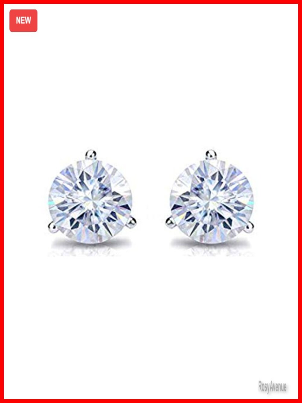18K White Gold 1/4 CTTW Natural Diamond Solitaire Stud Earrings Prong